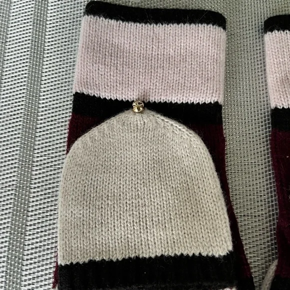 KATE SPADE NWOT AUTHENTIC RARE COLOR BLOCK FINGERLESS STYLE MITTEN GLOVES - Picture 6 of 14